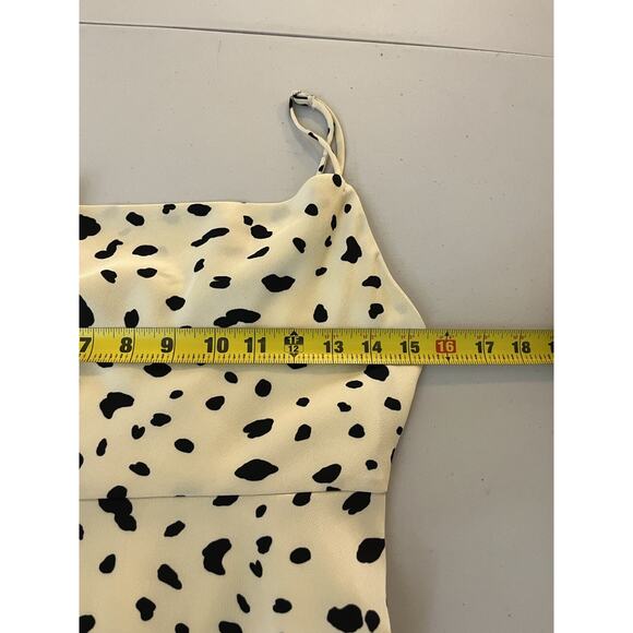 Y2K ASTR The Label Strappy Cowl Neck Satin Slip Mini Dress S Fairy 90s Spotted - Picture 11 of 13